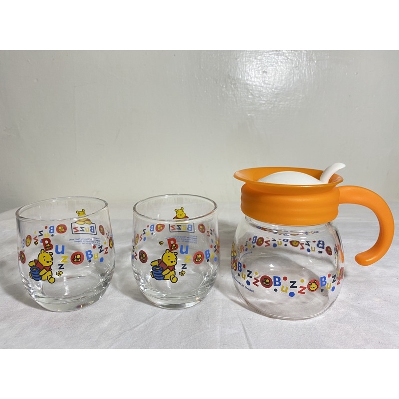 迪士尼聯名款 小熊維尼 冷水壺 玻璃杯 Disney Pooh glassset cute