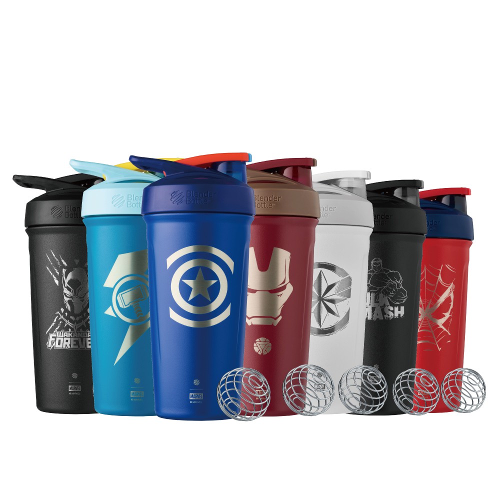 Blender Bottle Strada按壓式鎖扣Marvel不鏽鋼搖搖杯24oz/710ml 保冰杯 現貨 廠商直送