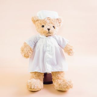 45公分 護士熊 護理師 泰迪熊 白色 粉紅色（單隻）可繡字 小熊家族 泰迪熊專賣店
