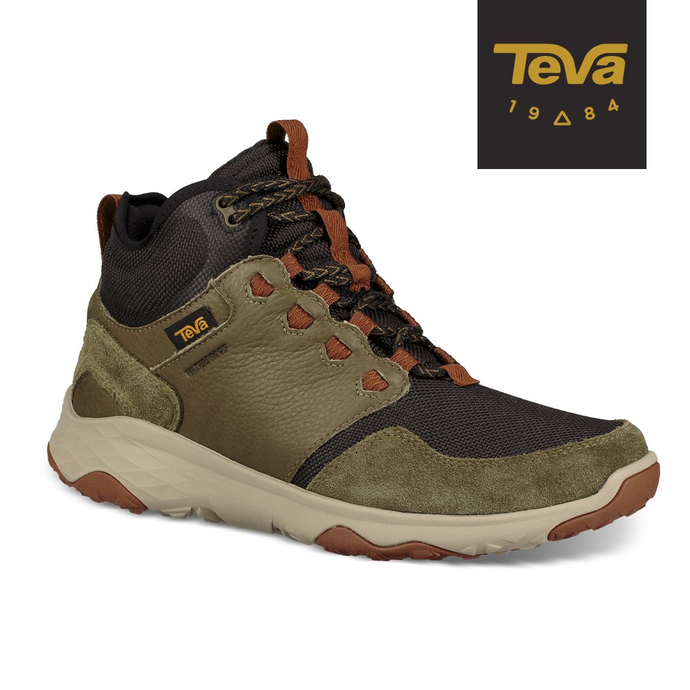 【TEVA】男 Arrowood Venture Mid WP 中筒防水牛皮機能休閒鞋/登山鞋-橄欖綠 (原廠現貨)