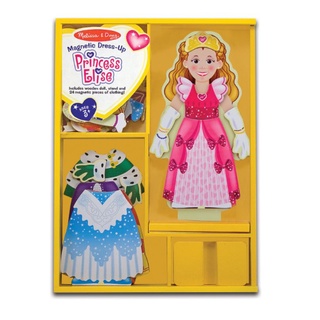 美國 Melissa & Doug 木磁紙娃娃-公主 磁力換裝娃娃組-愛麗絲公主魔法衣櫃