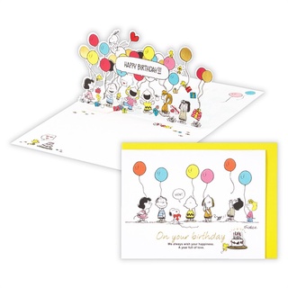 【莫莫日貨】hallmark 日本原裝進口 正版 Snoopy 史努比 立體燙金卡片 生日卡 卡片 賀卡 17466