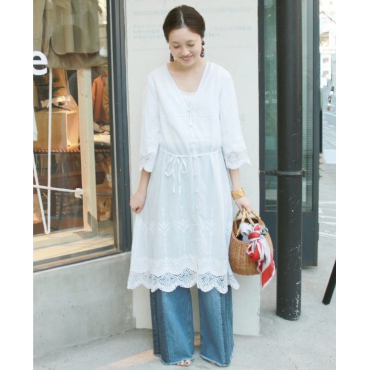 日本購回 SLOBE IENA 扇形蕾絲連衣裙