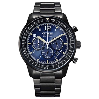 【CITIZEN星辰】CA4505-80M 光動能 鋼錶帶 三眼計時男錶 深藍/黑 44mm 臺南 時代鐘錶