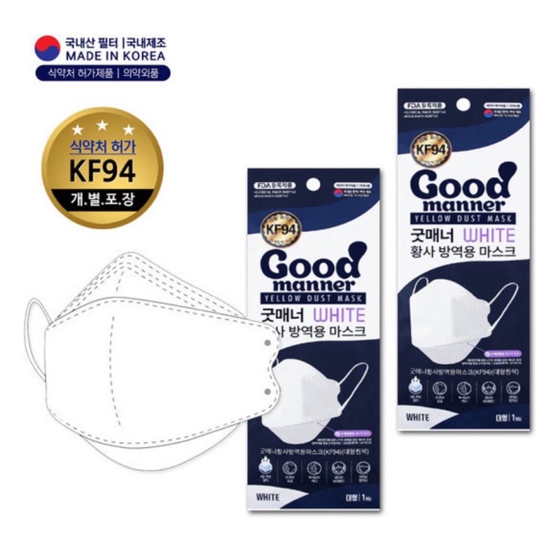 『現貨』韓國進口 CLEAN UP KF94 立體口罩，全部皆為獨立包裝，皆有韓國食藥署認證