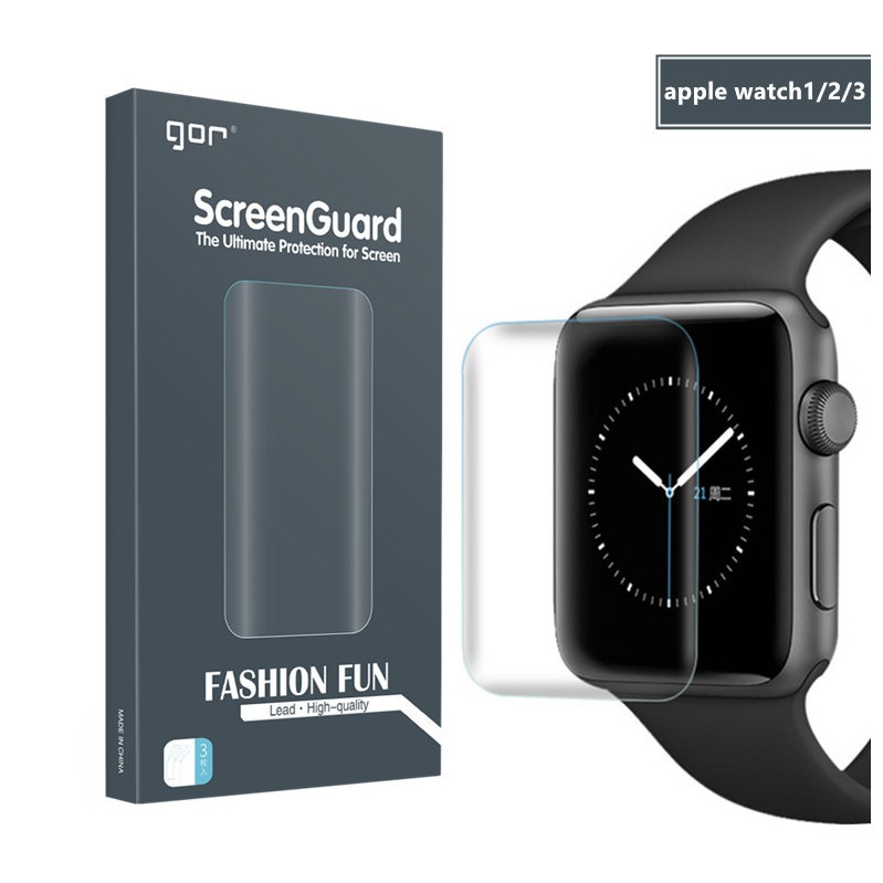 發仔 ~ Apple Watch 2 3 4 5 6 SE 7 8 GOR 手表膜 2片裝 GOR 曲面保護膜 3D貼膜