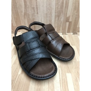 《麗麗鞋店》New buffal 牛頭牌. 3046 真皮涼鞋.全縫線真皮.臺灣製造.男鞋.咖啡色.黑色