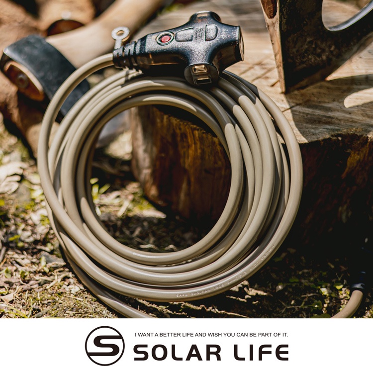 ADAMOUTDOOR 戶外延長動力線 10M/15M 軍綠/沙漠 露營動力線 延長線插座 動力軟線 電源線 新安規認證