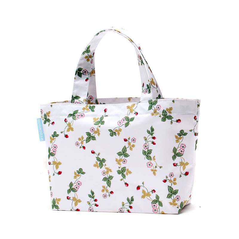 wbar☆英國WEDGWOOD經典野草莓印花圖案托特包 野餐包 便當包  便當袋 購物包 手提包