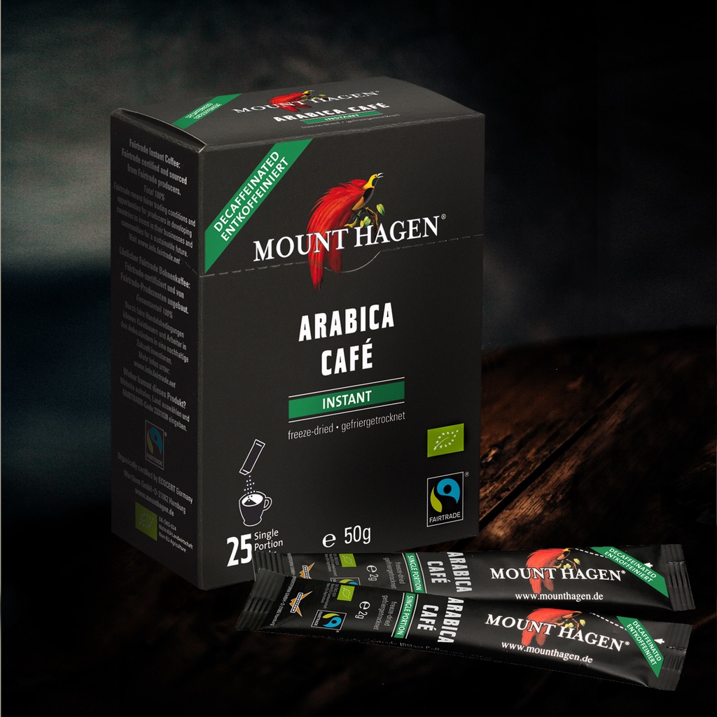 現貨！！德國Mount Hagen哈根山有機即溶咖啡(低咖啡因 )採用超臨界CO₂萃取咖啡因法