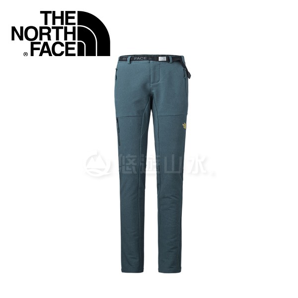 【The North Face 女款 彈性防潑保暖長褲《墨水藍》】364Q40Q/防潑水/抓絨/休閒長褲/悠遊山水