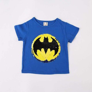 兒童亮片上衣 蝙蝠俠 英雄聯盟 超人 鋼鐵人 蜘蛛人 亮片翻轉上衣 T恤
