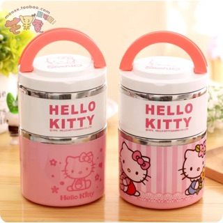 新款hello kitty 不鏽鋼保溫保鮮手提便當盒 單屋 雙屋