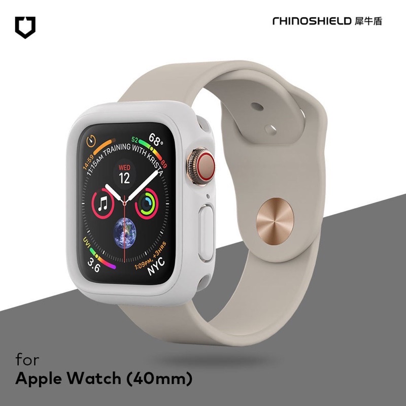 犀牛盾適用Apple Watch 第6/SE/5/4代(40mm)CrashGuard NX模組化邊框保護殼。淺灰