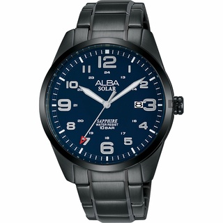 ALBA 雅柏 城市情人太陽能時尚手錶(AX3001X1)-黑/39mm