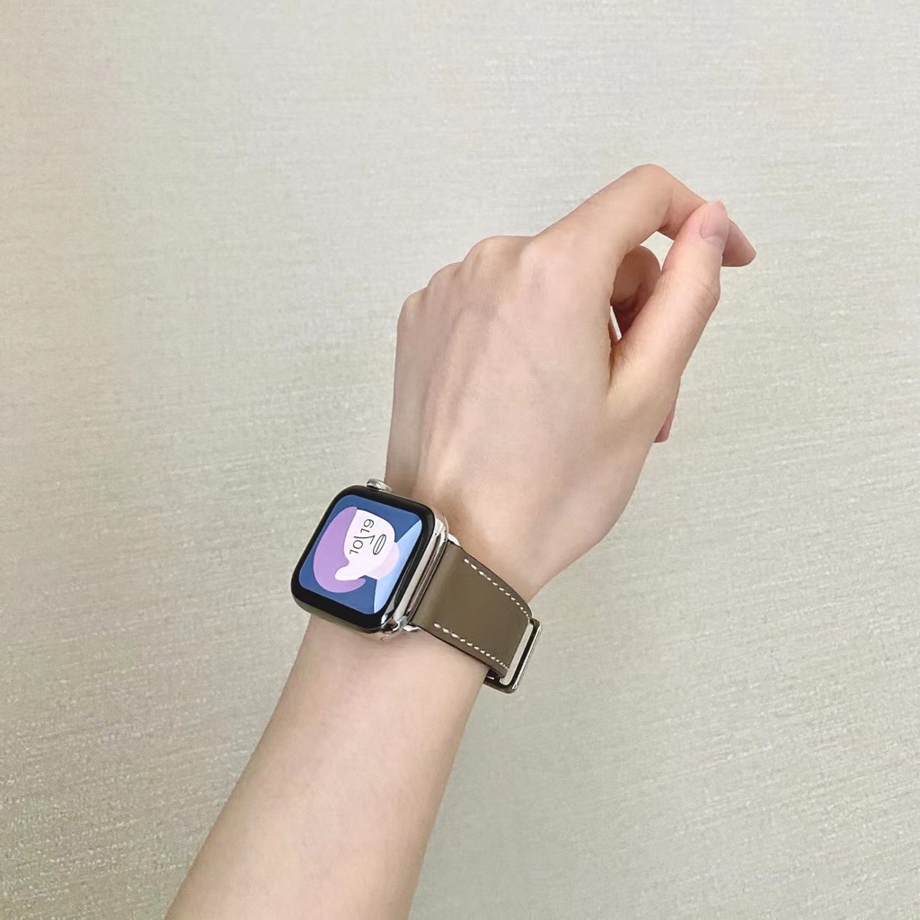 《現貨》極簡高級感真皮錶帶｜適用於 Apple watch 愛馬仕同款錶帶｜Apple watch s7 s8 真皮錶帶