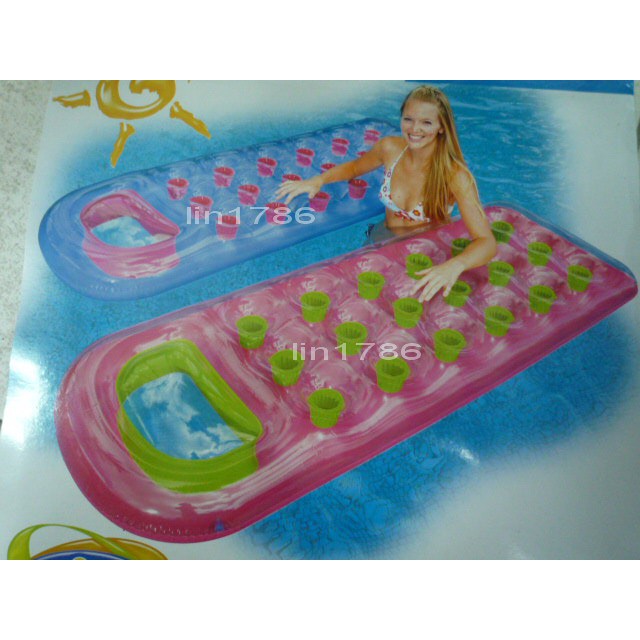 原廠INTEX 59895彩色充氣浮排 成人玩水游 泳戲水 水上氣墊床 充氣浮床(免費檢修 瑕疵換新品)
