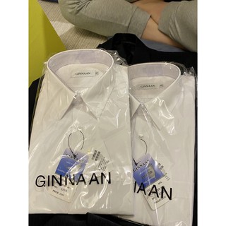 ginnaan 全新未拆封 16 1/2 全白 男 長袖襯衫