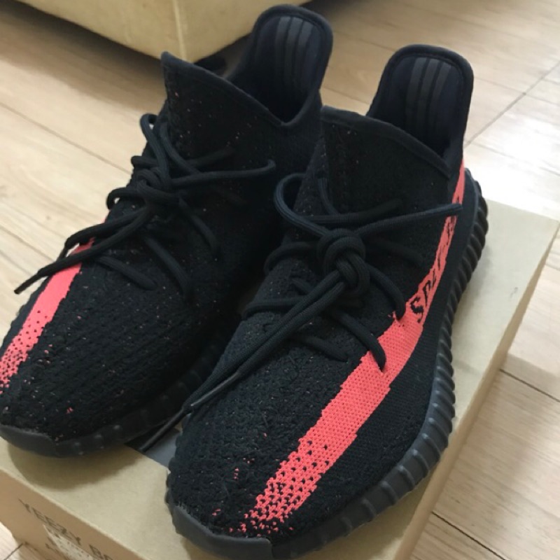 二手正品 Adidas yeezy boost 350 v2  椰子 黑粉 黑紅 US10