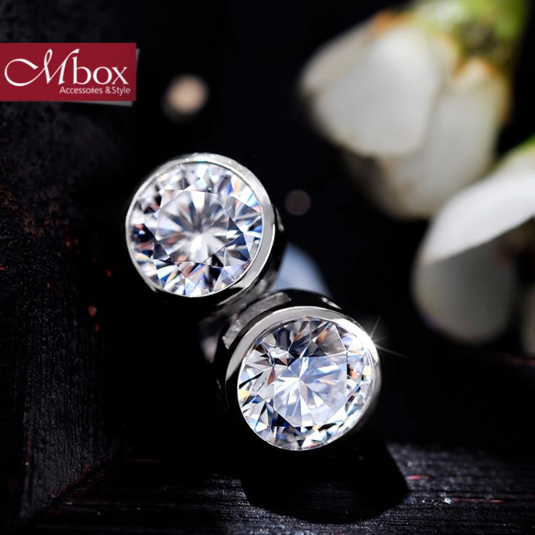 【Mbox耳環 鑽石情緣】採用施華洛世奇鋯石+ 925純銀