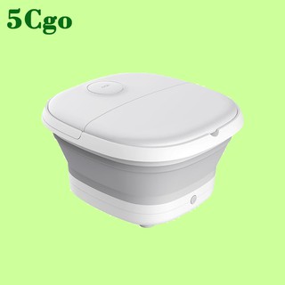 5Cgo【含稅】110V-220V 臺灣用智慧調溫紅光熱敷活氧氣泡折疊足浴盆泡腳桶自動按摩家用電加熱可調溫