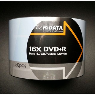 錸德RITEK 16X DVD+R 空白光碟片、光碟片 (50片)