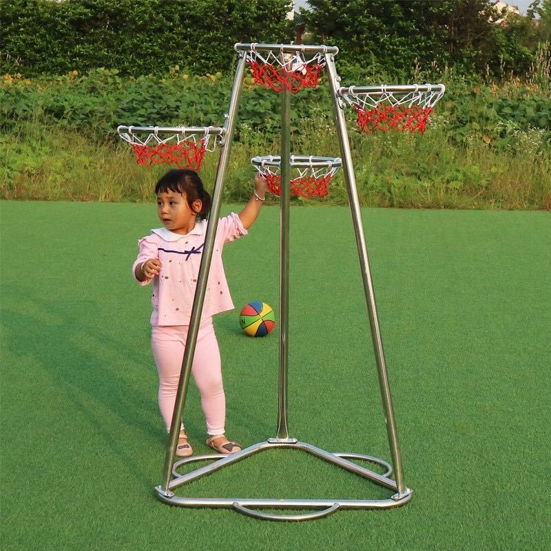 新品幼兒園戶外玩具不銹鋼投球架投籃框兒童籃球架體育活動器械球加厚限時免運