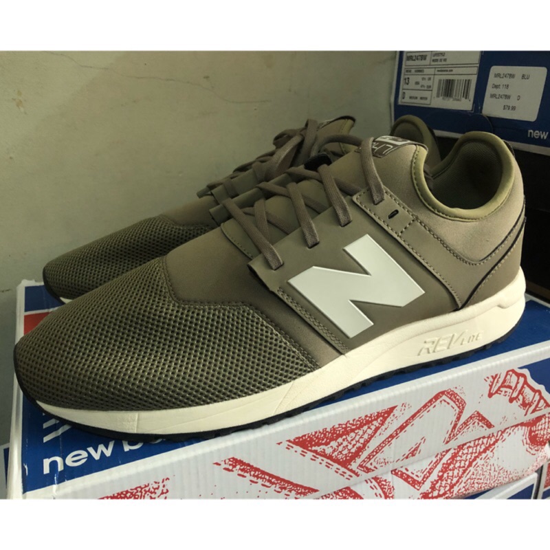 大腳 New Balance 247 輕量 慢跑鞋 淡軍綠 網布 襪套 US13 現貨