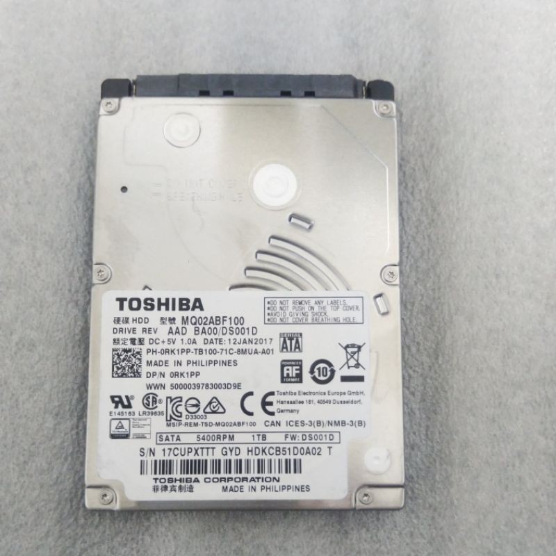 【賣可小舖】東芝 Toshiba sata3 1TB 2.5吋  筆電硬碟 7mm