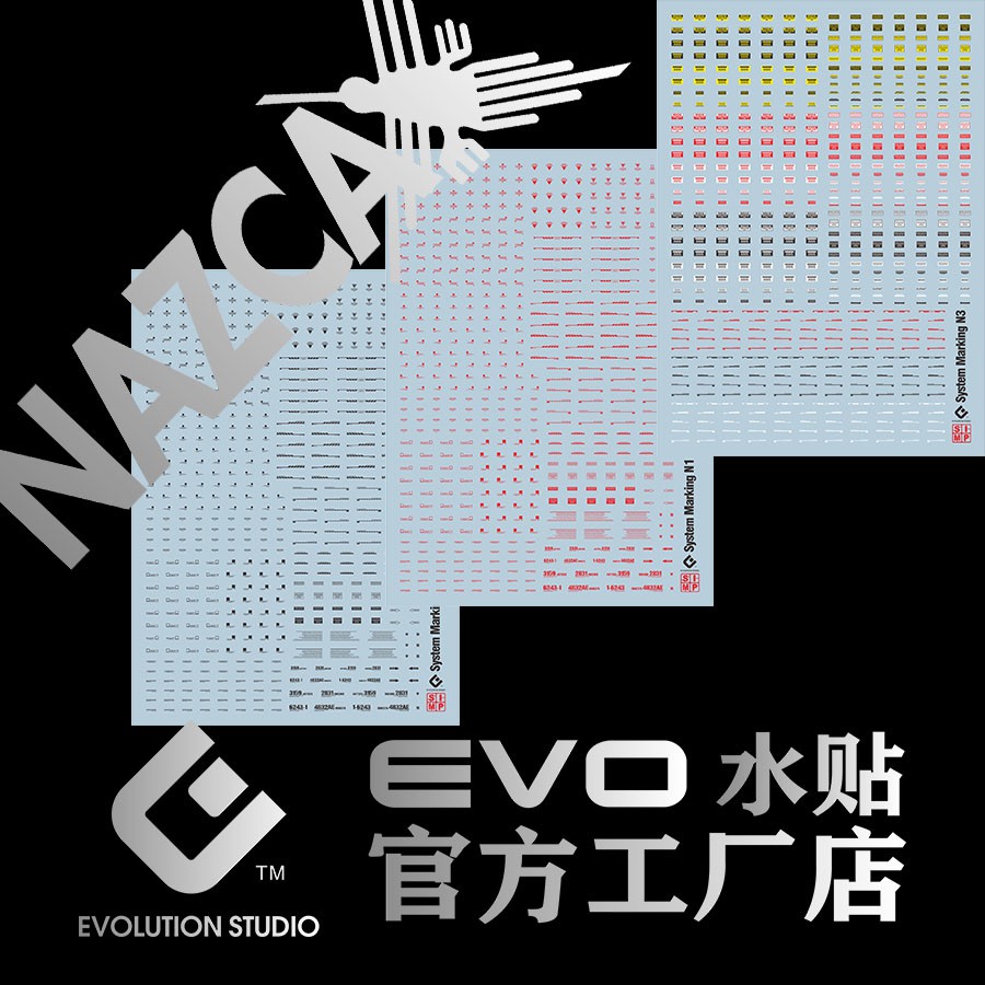 【Max模型小站】EVO 鋼彈軍事模型 SYSTEM MARKING系列 NACZA 通用 超高清水貼