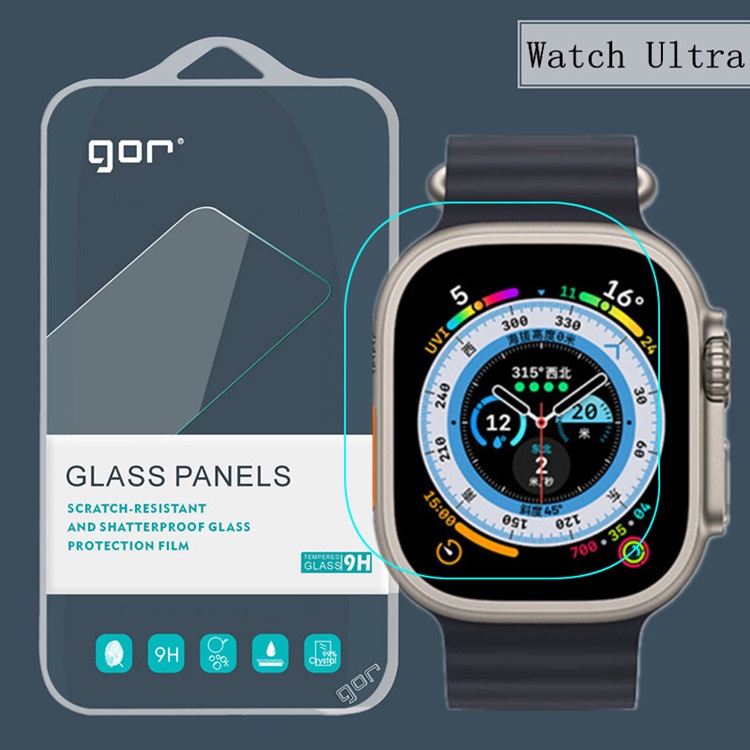 GOR保護貼Apple Watch Ultra 1 2 滿版 手錶膜 玻璃貼 玻璃保護貼 保護膜適用 49mm