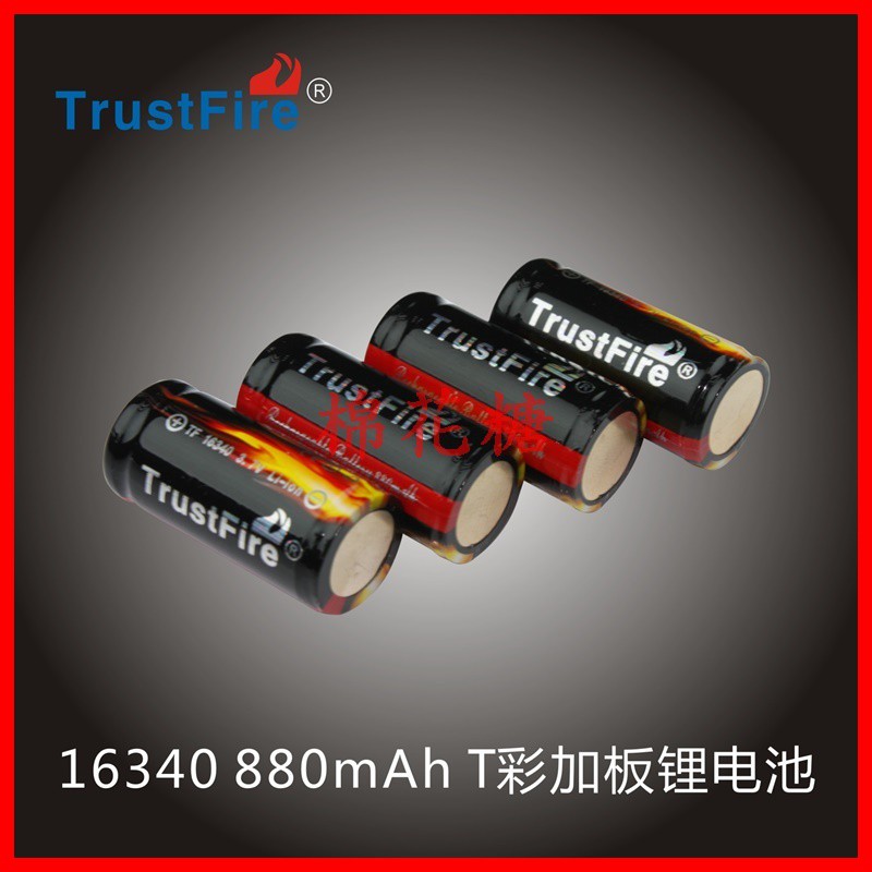 ~棉花糖~ TrustFire RCR123A,16340 800mAh彩色包裝鋰電池 3.7V帶保護板  C0006