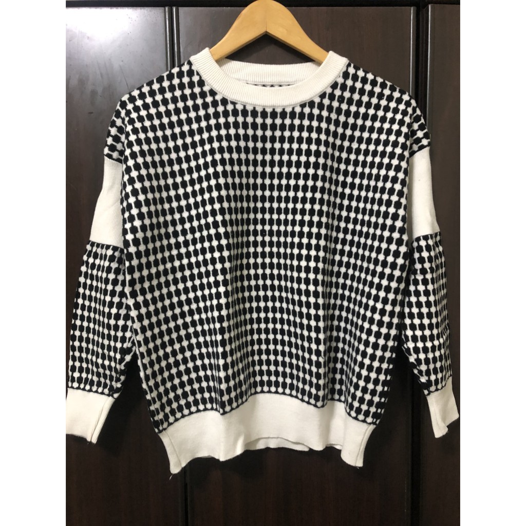 韓貨保暖賽車格毛衣size Free 蝦皮購物