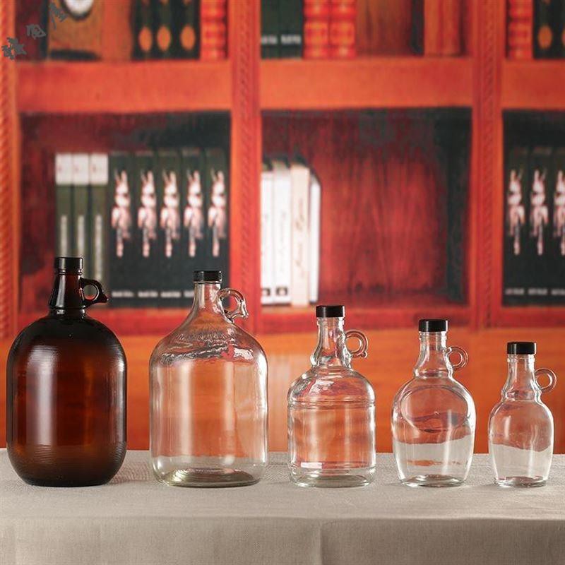 木塞的玻璃瓶裝酒密封瓶透明帶蓋瓶葡萄酒瓶子家用釀酒蓋泡酒裝。5864