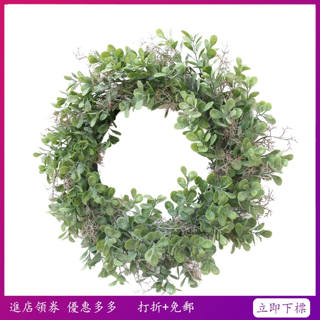 12 5inch塑膠珊瑚草綠色花環適用於前門壁窗派對裝飾 蝦皮購物