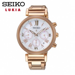 SEIKO SSC834J1《LUKIA系列 廣告款》36mm/光動能三眼計時款/玫瑰金【第一鐘錶】 SK007