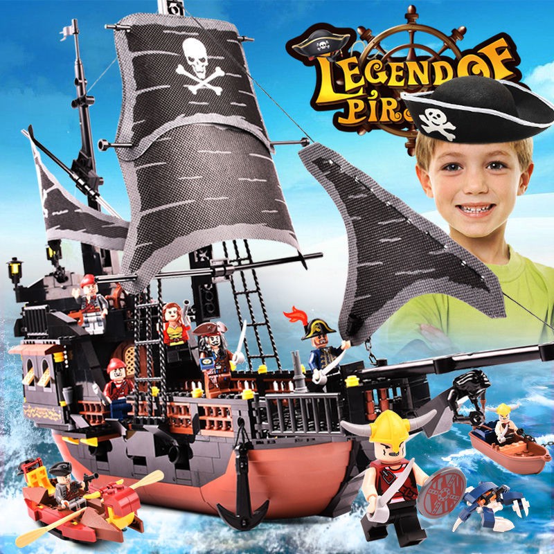 精品樂高積木兼容樂高黑珍珠號積木加勒比海盜輪船戰艦女男孩拼裝新品樂高玩具