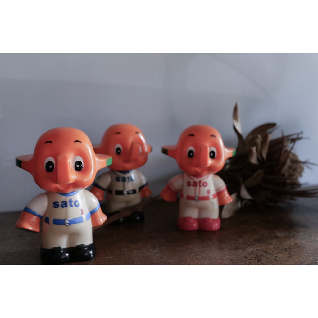 日本 企業玩具 SATO 佐藤製藥 佐藤象 人形 老玩具 存錢筒 儲金箱 棒球款