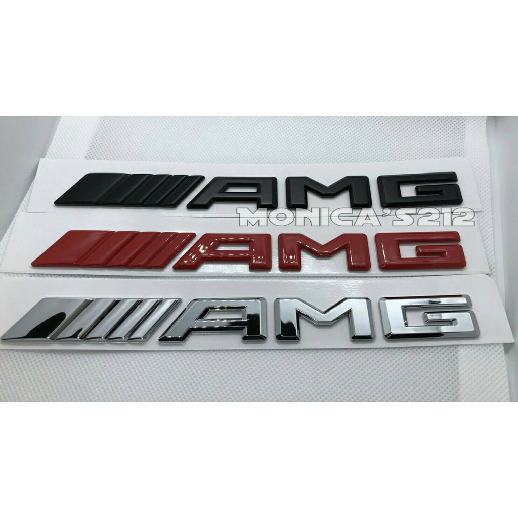 賓士 Benz 2017年款 斜體平字 AMG 標 貼 尾標 車尾 後箱 改裝字母 銀 黑 紅