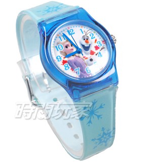 Disney 迪士尼 日本機芯 冰雪奇緣 艾莎公主 女王 安娜公主 手錶 橡膠 女錶 藍色 FZ-2307藍小