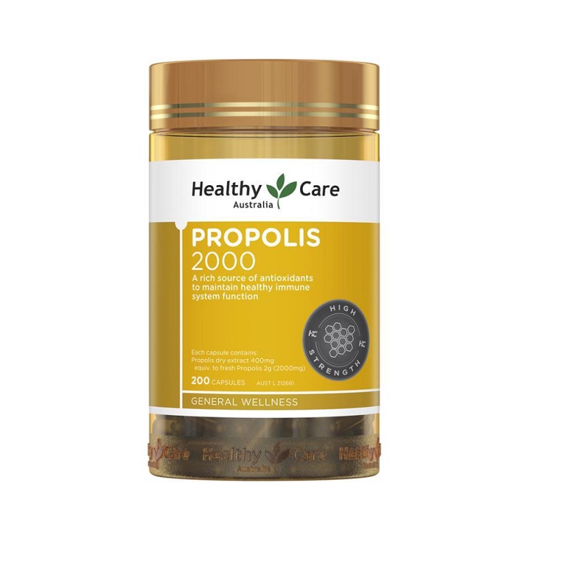 Healthy Care皇家蜂膠膠囊食品 2000mg / 200顆/瓶【澳洲晶艷】有效期限:2027年01月