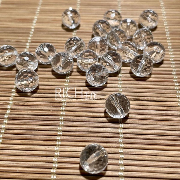 【Rich手作】白水晶 散珠 128切面 高爾夫球切割  切角 切割 水晶 散珠 diy 現貨在台