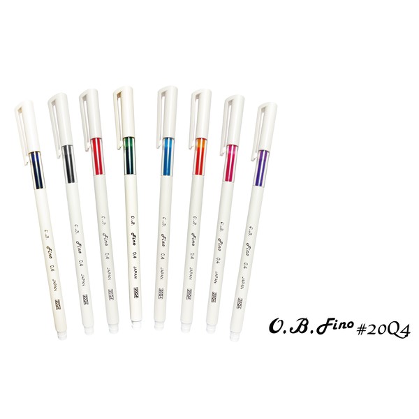 ﹝單支售﹞O.B. Fino#20Q4 筆蓋型中性筆 0.4mm 藍/黑/紅/水藍/粉紅/紫/橘/綠 OB
