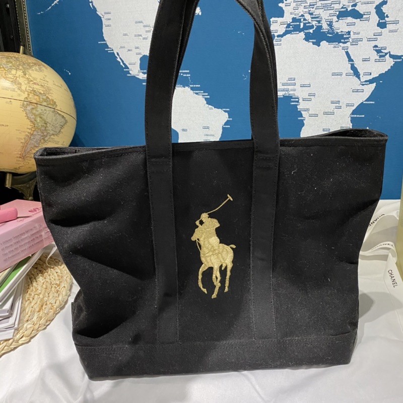 POLO包Ralph Lauren包經典正版大馬包金色大馬限量版二手托特包現貨