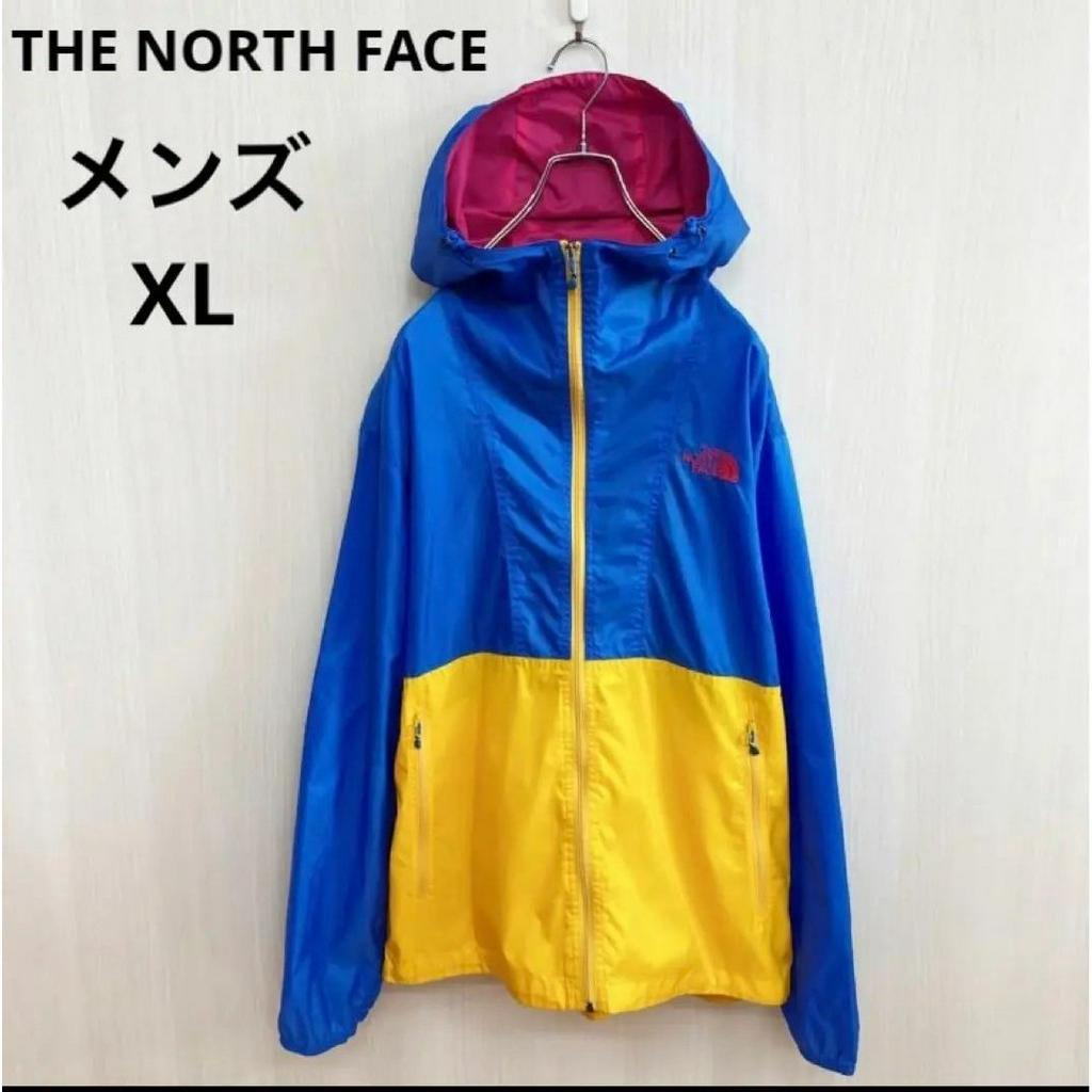 THE NORTH FACE 北面 防風外套 XL 黃色 藍色 男用 日本直送 二手