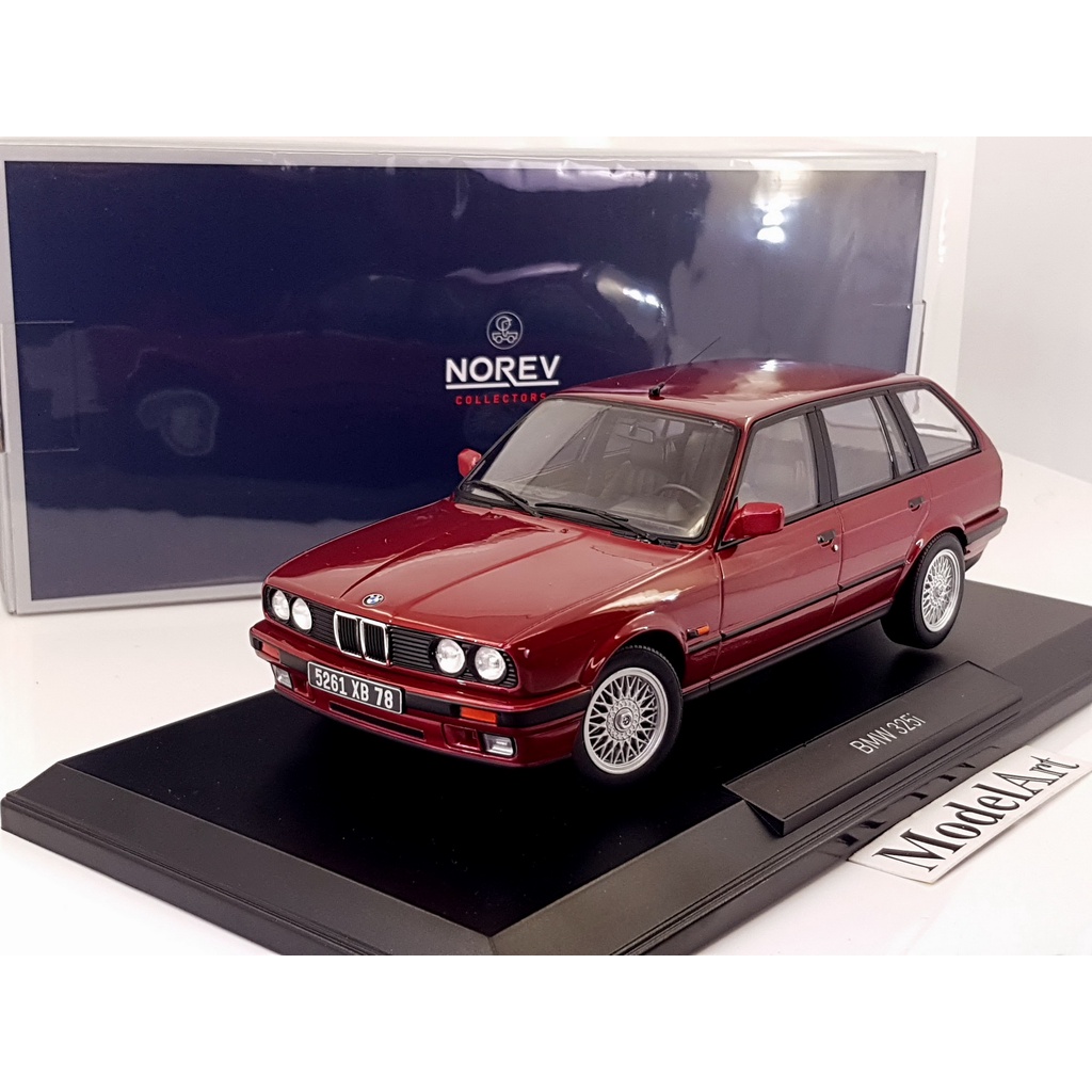 【模型車藝】1/18 Norev BMW 325i Touring 1992(E30)旅行車 棗紅