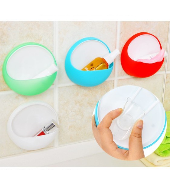 方便的浴室籃牆貼感謝真空旋鈕(肥皂、洗碗機、剃須刀 - 帶排水孔)