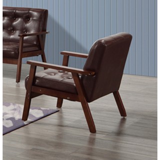 【專業傢俱】日式風格~英格蘭一人座棕色皮沙發單人椅/主人椅/房間椅/全新品【桃園以北免運費】