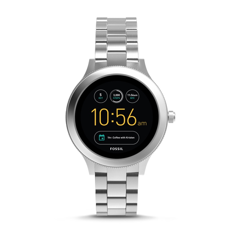 Fossil Q Venture Gen 3 智慧手錶 Ftw6003 42mm 銀色鋼錶帶款+18mm桃紅矽膠錶帶