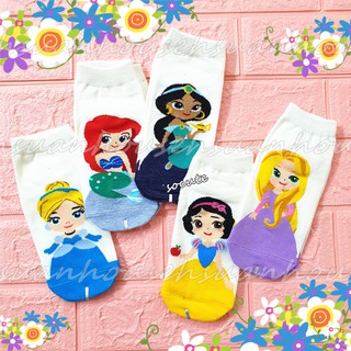 5雙159元 迪士尼公主 襪子 長髮公主 白雪公主 小美人魚 貝兒 短襪 韓國襪